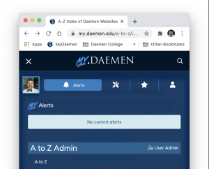 Typical MyDaemen search layout mobile screen